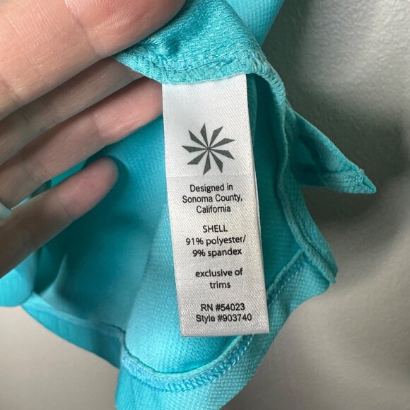 Athleta Wonder Wick It Tee in Turquoise Blue Short Sleeve Performance Size Large - Picture 5 of 6